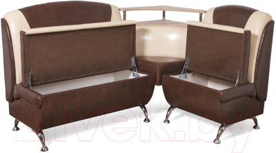 Уголок кухонный мягкий Слонимдревмебель Нарцисс плюс угловой (дуб сонома/темно-коричневый/бежевый)