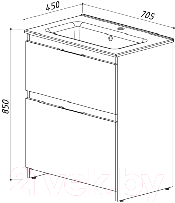 Тумба под умывальник Belux Сидней-Женева Н70-02