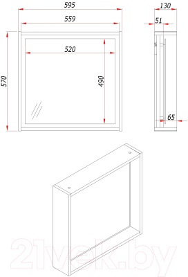 Зеркало ЗОВ Парма 60 / PZLDA595458 (атик)