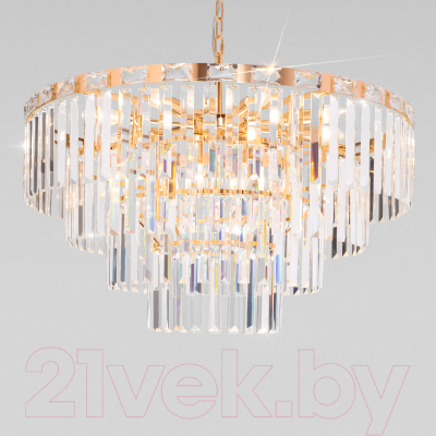 Люстра Евросвет Strotskis 10130/10 (золото/прозрачный хрусталь)