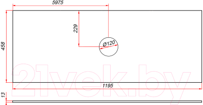Столешница для ванной ЗОВ 13 / CKP13H1195458C1