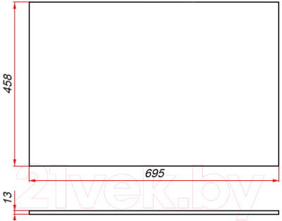 Столешница для ванной ЗОВ 13 / CKP13W695458