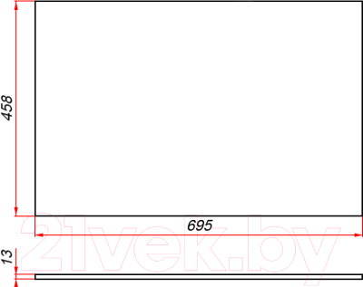 Столешница для ванной ЗОВ 13 / CKP13H695458