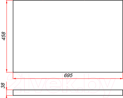 Столешница для ванной ЗОВ HPL 38 / CHPL38T695458 (туя)