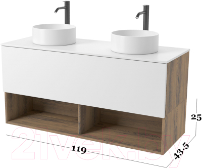 Полка для тумбы в ванную ЗОВ Кито 120 / SKA120 (аттик)