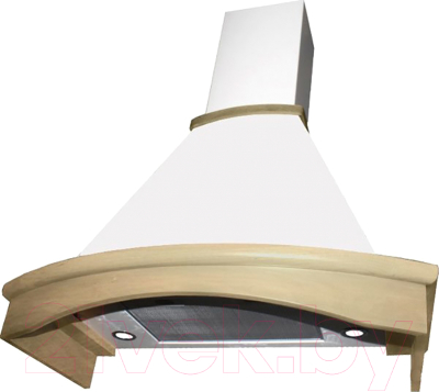 Вытяжка купольная Elikor Ротонда 90П-650-П3Д / 941556 (бежевый/дуб неокрашенный) - фото