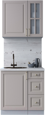 Кухонный гарнитур Интерлиния Мила Шато 0.8А (луна/луна/бискайская сосна) - фото