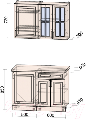 Готовая кухня Интерлиния Мила Шато 1.1А