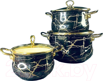 Набор кастрюль Lenardi Черный мрамор 776-053 - фото