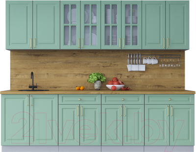 Готовая кухня Интерлиния Мила Шато 2.7А - фото