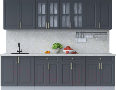 Готовая кухня Интерлиния Мила Шато 2.7А - фото