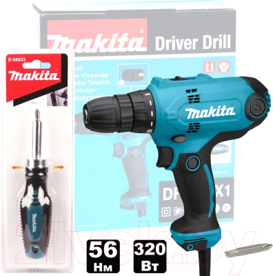 Профессиональная дрель-шуруповерт Makita DF0300X1