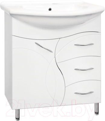 Тумба под умывальник Style Line Амелия 65см 3 ящик (для классической раковины) - фото