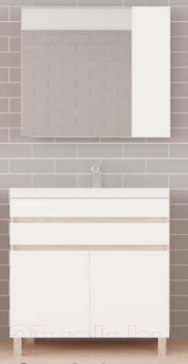 Шкаф с зеркалом для ванной Style Line Берген 75см