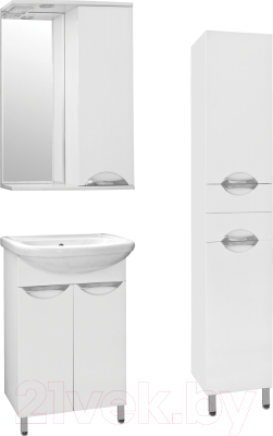 Шкаф с зеркалом для ванной Style Line Жасмин 55см (с подсветкой)