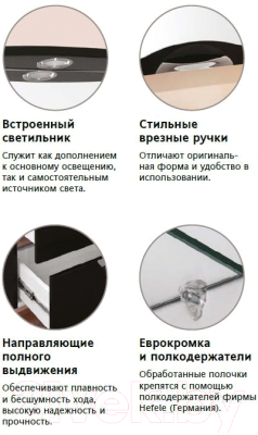 Шкаф с зеркалом для ванной Style Line Жасмин-2 50 (с подсветкой)