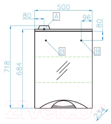 Шкаф с зеркалом для ванной Style Line Жасмин-2 50 (с подсветкой)