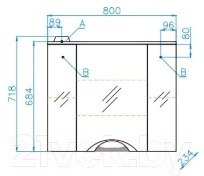 Шкаф с зеркалом для ванной Style Line Жасмин-2 80 (с подсветкой)