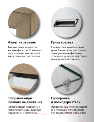 Шкаф с зеркалом для ванной Style Line Ирис 65 (с подсветкой)