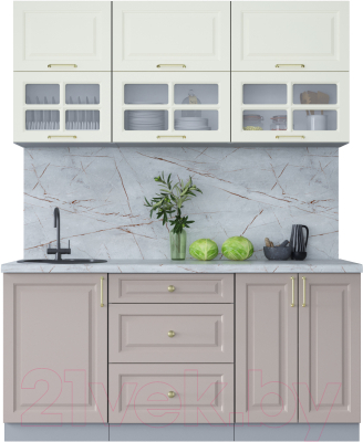 Готовая кухня Интерлиния Мила Шато 1.7Б - фото