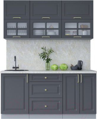 Готовая кухня Интерлиния Мила Шато 1.7Б - фото