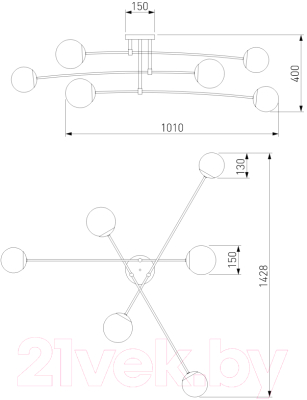 Потолочный светильник Евросвет 30181/6 (латунь)