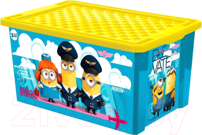 Контейнер для хранения Lalababy Миньоны / LA106411046 (17л, джинсовый) - фото