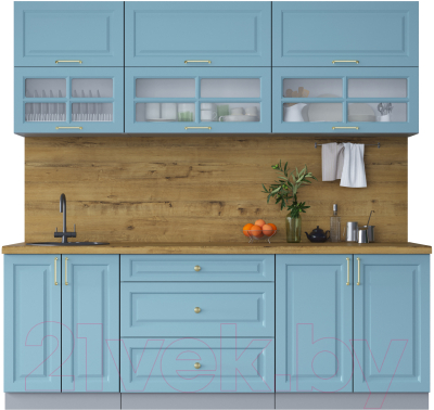 Готовая кухня Интерлиния Мила Шато 2.2Б - фото