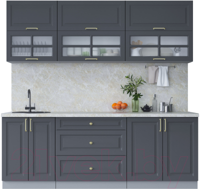 Готовая кухня Интерлиния Мила Шато 2.2Б - фото