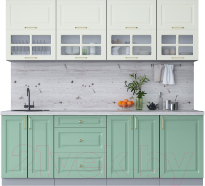 Готовая кухня Интерлиния Мила Шато 2.3Б - фото