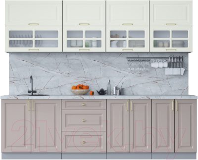 Готовая кухня Интерлиния Мила Шато 2.6Б - фото