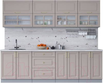 Готовая кухня Интерлиния Мила Шато 2.6Б - фото