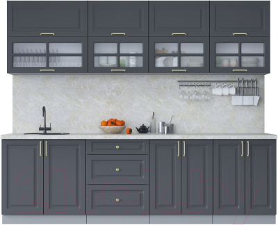 Готовая кухня Интерлиния Мила Шато 2.6Б - фото