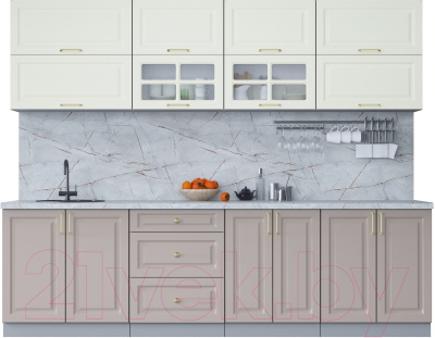 Готовая кухня Интерлиния Мила Шато 2.7Б - фото