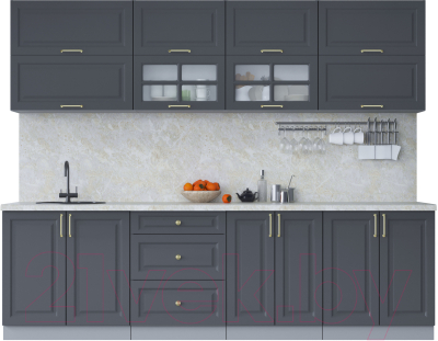 Готовая кухня Интерлиния Мила Шато 2.7Б - фото