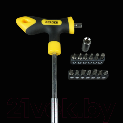 Отвертка BERGER Т-образная с битами / BG1070
