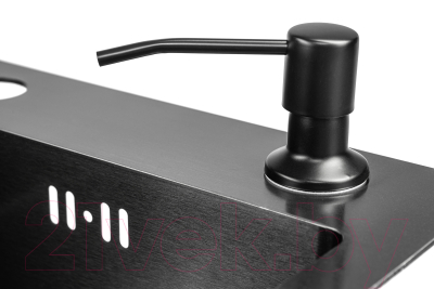 Мойка кухонная Saniteco 5050 Nano (с сифоном, дозатором и коландером)