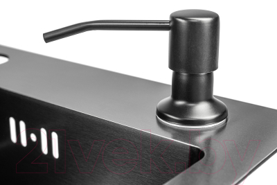 Мойка кухонная Saniteco 5045 Nano (с сифоном, дозатором и коландером)