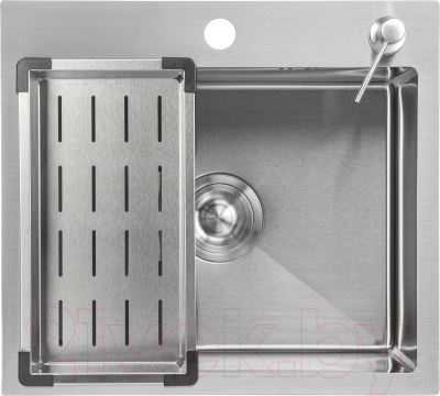Мойка кухонная Saniteco 5045 (с сифоном, дозатором и коландером) - фото