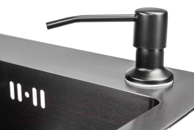 Мойка кухонная Saniteco 6045 Nano (с сифоном, дозатором и коландером)