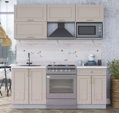 Кухонный гарнитур Интерлиния Мила Шато 1.9В (луна/луна/бискайская сосна)