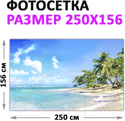Фотофасад Arthata Пляж, пальмы, море / FotoSetka-250-120