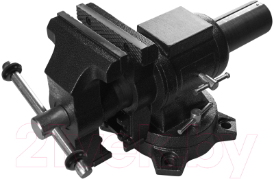 Тиски BERGER Чугун. поворотные с трубным зажимом и наковальней 125мм / BG1340 - фото