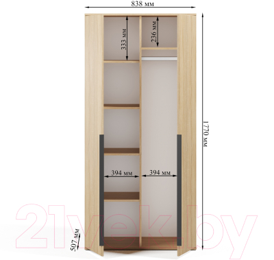 Шкаф ГМЦ ШК-5 (дуб сонома)