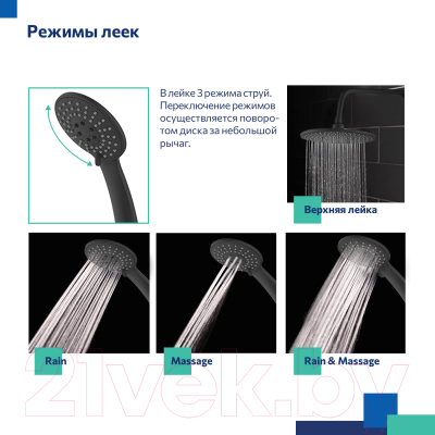 Душевая система со смесителем Milardo Rora RORBL4FM06