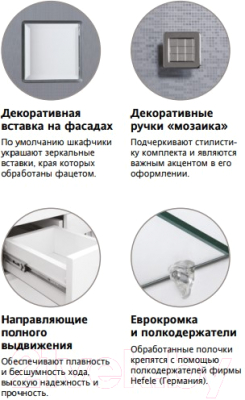 Шкаф с зеркалом для ванной Style Line Крокус 55