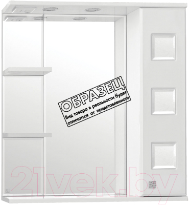 Шкаф с зеркалом для ванной Style Line Крокус 70 (с подсветкой) - фото