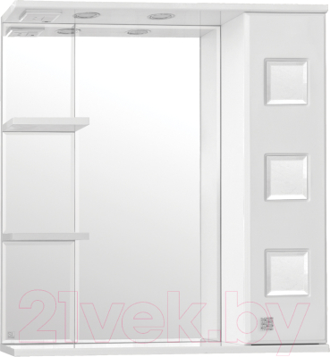 Шкаф с зеркалом для ванной Style Line Крокус 80 - фото