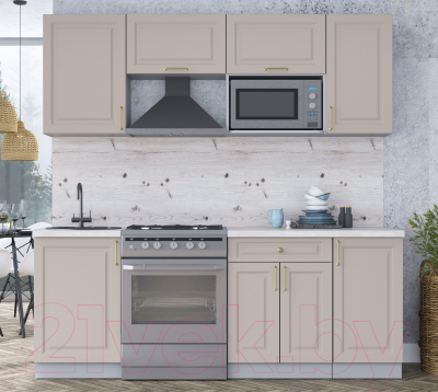 Кухонный гарнитур Интерлиния Мила Шато 2.1В (луна/луна/бискайская сосна)