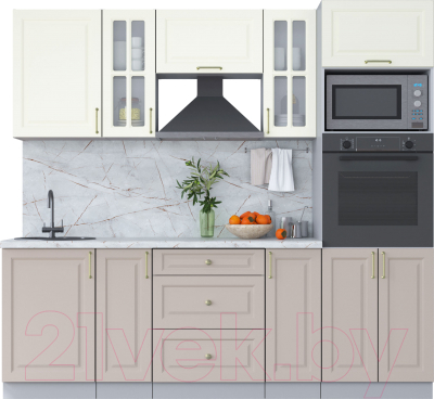 Готовая кухня Интерлиния Мила Шато 2.3В - фото